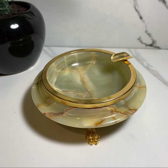 Other - Vintage light green onyx ashtray.
